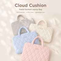 Sac pour ordinateur portable matelassé et rembourré, couleurs macaron, étui antichoc pour MacBook Pro 13 14 15,6 pouces, sac à main rembourré pour ordinateur portable, pour femmes