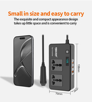 Convertisseur de puissance pour voiture OEM 200W, DC 12V vers AC 110V, onde sinusoïdale modifiée, double prise AC, charge rapide USB-C PD