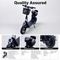Nouveau Scooter Électrique Pliable Intelligent Étanche 2026 avec Siège et Boîte Arrière, Moteur Brushless 48V 500W, Pneu Gonflable 12 Pouces, Charge Maximale 150kg