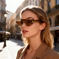Lunettes de soleil Mellume rétro avec verres polarisés UV400, monture géométrique plate en acétate, logo personnalisé OEM, pour hommes et femmes
