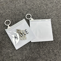 Emballage de rangement cosmétique personnalisable, petit sac en plastique à fermeture éclair, sac à fermeture éclair avec logo imprimé blanc pour collection de bijoux