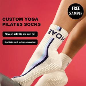 Custom Design Anti Slip Pilates Crew <b>Socks</b> Women Custom Logo Organic Cute Embroidery Pilates <b>Socks</b> Gym Yoga Pilates <b>Grip</b> <b>Socks</b> - Product Image 1
