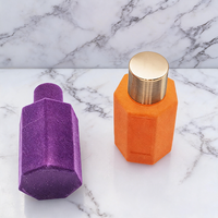 Emballage de luxe pour sérum et mascara cosmétiques, couleurs et logo personnalisés OEM, flacon pompe en verre floqué rond de 30 ml, 50 ml, 100 ml