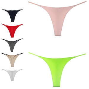 Nouvelle culotte string sans couture à double couche et fines bretelles Lemon Temptation, taille basse, style bikini, pour femme, sexy, en forme de T - Product Image 1