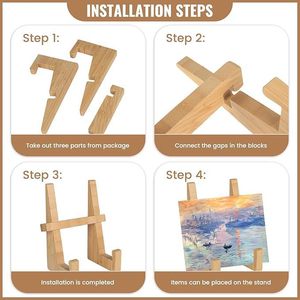Wooden Recipe Holder Tablet <b>Stand</b> Natural Wood Color Desktop Reading <b>Stand</b> For Cookbook Photo Display - Product Image 4