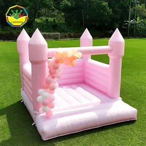 Casa branca pequena do salto Kids Inflatable Wedding Bouncer Moon Castle rosa Bouncy Castle Inflável Jumping White Bounce House