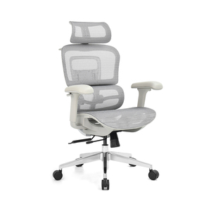 كرسي مكتب تنفيذي رمادي شبكي مريح، كرسي كمبيوتر عالي الظهر فاخر، كرسي مكتب شبكي للمدراء - Product Image 1