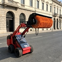 Skid-Steer Rotationsbesen Anbaugerät für Skid-Steer Winkelbesen Straßenkehrmaschine Bürste zur Schneeräumung