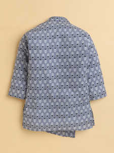 Conjunto de kurta y pijama estampado para niños, ropa étnica elegante para niños, atuendo tradicional cómodo para ocasiones festivas y uso casual. - Product Image 3