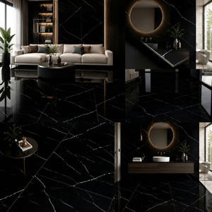 BARTVI BLACK - Baldosas de Porcelana Mate para Suelo, 800x800 mm, Antideslizantes, Antibacterianas, Diseño Rústico para Uso en Exteriores y Hoteles por Soon Ceram - Product Image 1