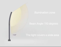 Nouvelle conception moderne, lampe de jardin en aluminium LED résistante aux intempéries, IP65, AC 85-265V, 12W, angle de faisceau de 180°, garantie 3 ans