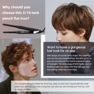 Usine Logo Personnalisé Voyage Portable 0.3 pouces Planchas Para Cabello Petit Crayon Fers Plats pour Cheveux Courts Hommes Barbe - Product Image 2