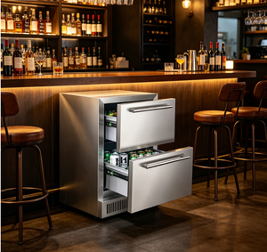 Réfrigérateur à boissons sous comptoir grande capacité pour la maison, la cuisine, l'hôtel, réfrigérateur compact intelligent en acier inoxydable avec tiroir - Product Image 1