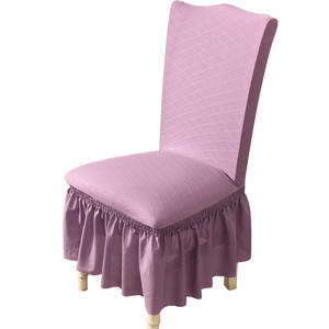 Housse de chaise à volants en dentelle jacquard tricotée de style européen Bindi pour chaises de plage d'hôtel Banquet de mariage-Lavable écologique - Product Image 3