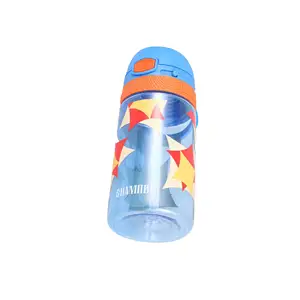 Factory directly wholesale Kids Tritan Plastic 350ml Water Bottle With Straw & Portable Ring