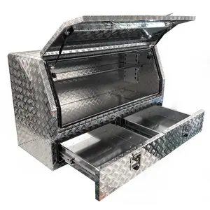 lamax new Fox Cover Industry Aluminum / Steel Tool Box Set for Ute Tray and Pickup Powder coating Sliver Under Tray Tool Box