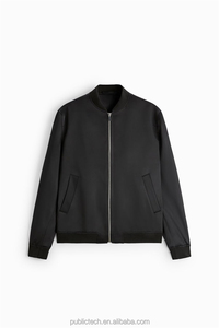 Chaqueta informal con cremallera para hombre, Logo personalizado, 100 poliéster, OEM - Product Image 4