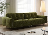 Ensemble de canapés modulaires de luxe de style Mid-Century Modern, mobilier de maison, en chenille douce et éponge, vert olive, pour salon, confortable