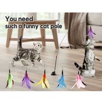 Jouets en plumes pour chat, ventouse Interactive, Teaser à main, baguette, jouet pour chat, U-PETS
