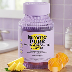 Gomitas Probióticas Vaginales Lemme Purr con Sabor a Piña, 0.5g de Extracto Vegetal, pH Equilibrado, para la Salud Femenina, 60 Unidades, Eliminan el Olor Vaginal - Product Image 3