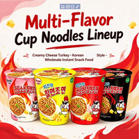 Nouilles Bulldak au Fromage Crémeux Instantané, Directement de l'Usine, Ramen Coréen Épicé au Poulet Frit, Amidon de Blé Raffiné, 50g*24 tasses/carton
