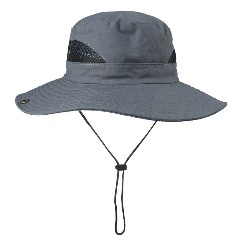 Sombrero de pescador con hebilla de plástico, placa ligera, gris oscuro