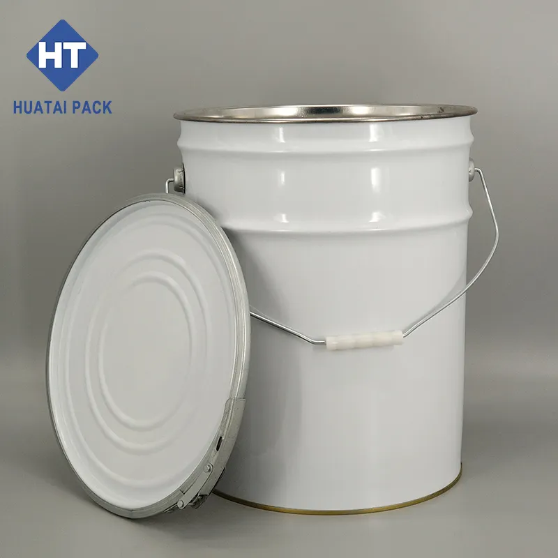 20L metal bucket with lid for paint/chemical with lock ring