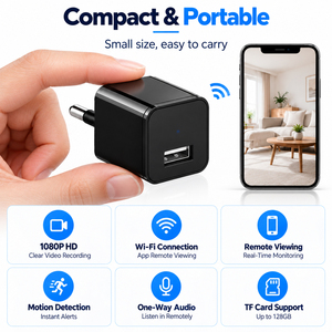 กล้อง USB WiFi ความละเอียด 1080P พร้อมระบบตรวจจับความเคลื่อนไหว รองรับการดูภาพระยะไกล รองรับการ์ด Micro SD สูงสุด 128GB - Product Image 2