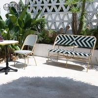 Chaise de bistrot empilable moderne en alliage d'aluminium écologique pour extérieur, jardin, restaurant, parc, chambre, école, cuisine