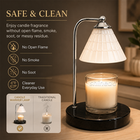 Lampe chauffe-bougie électrique à intensité variable avec minuterie et contrôle de la luminosité, diffuseur de cire en verre pour aromathérapie, décoration intérieure, cadeau de Noël