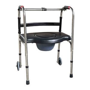 รถช่วยเดินเหล็กกล้าไร้สนิมแบบโค้งเดี่ยวพร้อมที่นั่งสำหรับผู้สูงอายุ - Product Image 3