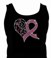 Nouveau diverses couleurs strass transfert de chaleur Cancer du sein sensibilisation au Cancer ruban fer sur strass transfert Patch décalcomanies