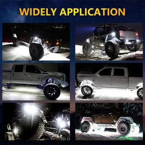LLevo UTV ATV SUV camion ad alta luminosità 60W luce di roccia a Led bianco puro con 15 piedi cavo cablaggio 12V sotto i baccelli di luce per auto - Product Image 4