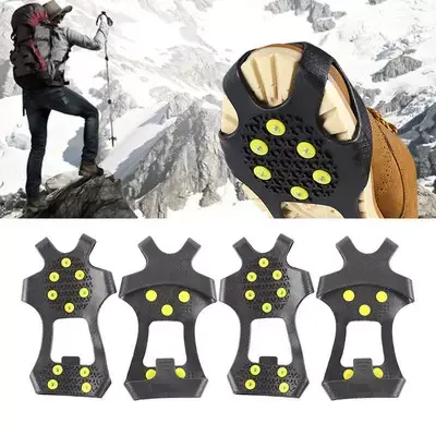 Snow Anti-Skiing Climbing Rock Claws Non-Slip Hiking Shoes Covers, Silicone Ice Grip Spikes for Shoes