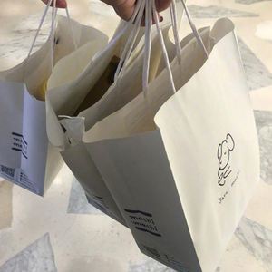 Whosale Custom Coffee Takeaway <b>Bags</b> Single and Double Cup Kraft Paper <b>Bags</b> with Handles Milk Tea Bakery Drink <b>Packaging</b> <b>Bags</b> - Product Image 6