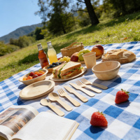Ensemble de couverts jetables modernes de qualité alimentaire, couverts en bois jetables, fourchette, cuillère, couteau pour la maison, la cuisine, les fêtes et les événements