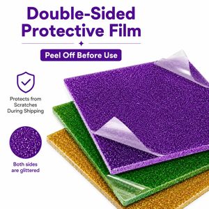 Lot de 12 carrés acryliques pailletés arc-en-ciel de 8x8 pouces pour découpe artisanale et fabrication d'ornements DIY - Product Image 5
