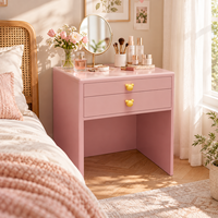 Table de maquillage moderne en métal avec 2 tiroirs, coiffeuse en acier laminé à froid, meuble de rangement pour chambre à coucher, OEM