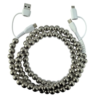 Accessoires Électroniques : Câble Électrique Perlé 4-en-1 en Cuivre Style Navajo Western pour Tous les Téléphones