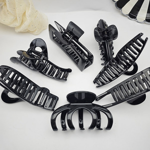 Glossy Black <b>Large</b> Hair Claw Clips Plastic Shark Clips Women Ponytail Hair Barrettes Hair Grips Women Hair <b>Ornament</b> - Product Image 3