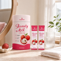 Aeglewell Beauty Milk Collagen Drink Powder Lychee Flavor Fish Collagen Peptide Hyaluronic Acid Vitamin C Skin Care Supplement