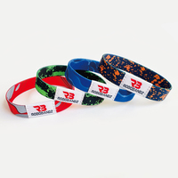 Bracelet en tissu élastique personnalisé avec logo bleu pour les expositions et les salons professionnels, étiquette tissée, bracelet événementiel
