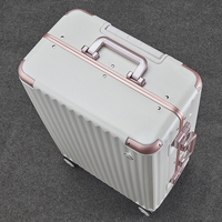 Valise professionnelle en aluminium à main, 26 pouces, conforme aux normes TSA, coque rigide, valise en PC+ABS, roues universelles, chariot à bagages