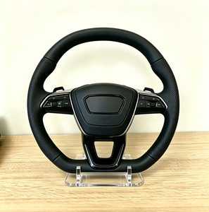 Volante Deportivo de Fondo Plano en Cuero Perforado con Palanca de Cambios para <span class=keywords><strong>Audi</strong></span> A3 A4 A5 A6 A7 <span class=keywords><strong>Q3</strong></span> Q5 Q7 - Product Image 4