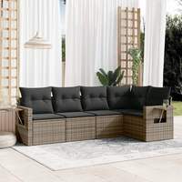 Ensemble de canapés de jardin en rotin d'extérieur sept pièces, résistant aux intempéries, design moderne en saule, mobilier de salon intérieur/extérieur