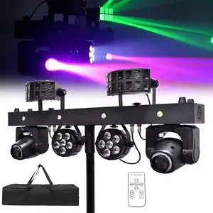 TIITEE Luces de DJ Profesionales Portátiles Equipo de Discoteca para DJ Gig Bar 2 Piezas de Barra Par LED 6x5W RGBW 4 en 1 para Iluminación de Escenario con Soporte - Product Image 1