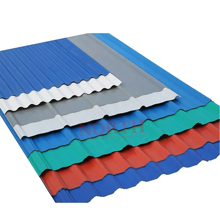 Folha ondulada PPGI Steel Roofing Sheets Lightweight Decorativa Material de construção Ondulado Boardcard Telhado Telha Cor Folha