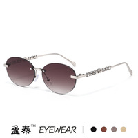 Lunettes de soleil ovales sans monture TY30 UV400, nouvelle mode 2026, tendance transfrontalière européenne et américaine, style streetwear pour femme
