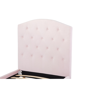 Nuevo Modelo de Cama Matrimonial <span class=keywords><strong>Grande</strong></span> con Estructura de Madera Maciza y Tapizado de Tela Rosa - Product Image 3