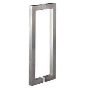 Manija de puerta de vidrio de acero inoxidable J007 para mampara de ducha moderna sin marco con tubos cuadrados de doble cara y tirador - Product Image 1